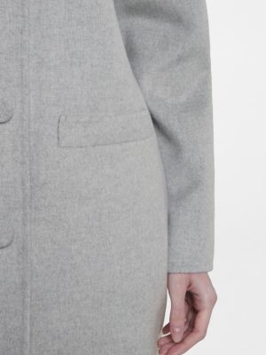 Jedwabny krótki płaszcz wełniany z kaszmiru Marc Jacobs szary