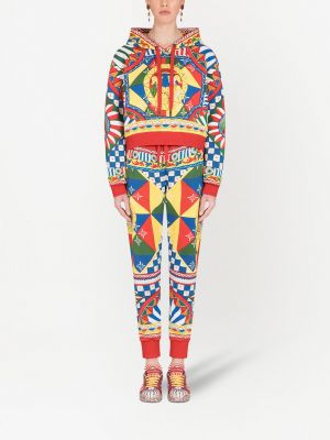 Pantalones de chándal con estampado con estampado geométrico Dolce & Gabbana rojo