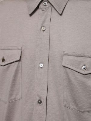 Camisa de seda de algodón Tom Ford gris