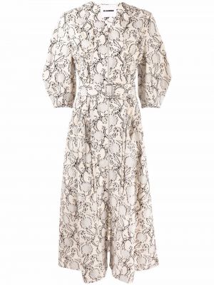 V-hals trykt floral dress Jil Sander