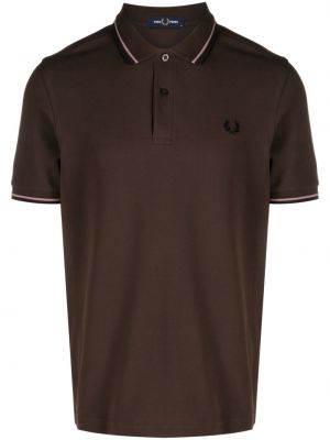 Tricou polo cu broderie Fred Perry maro