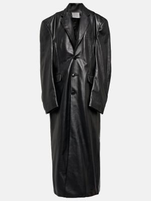 Kožený kabát Vetements čierna