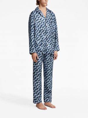 Seiden pyjama mit print Zegna blau