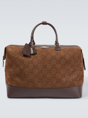 Semišová cestovná taška Gucci hnedá