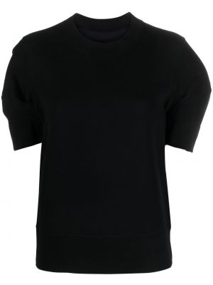 T-shirt con scollo tondo Sacai nero