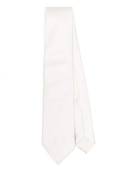 Μεταξωτή γραβάτα Dolce & Gabbana λευκό