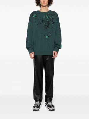 Sweter wełniany Moschino zielony