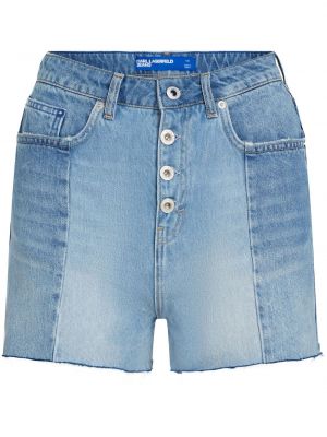 Pantaloni scurți din denim cu talie înaltă Karl Lagerfeld Jeans albastru