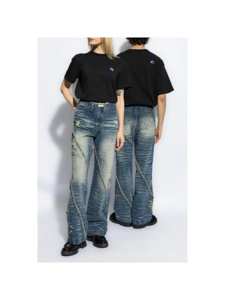 Distressed straight jeans Ader Error blau