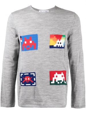 Chemise en tricot à imprimé Comme Des Garçons Shirt gris