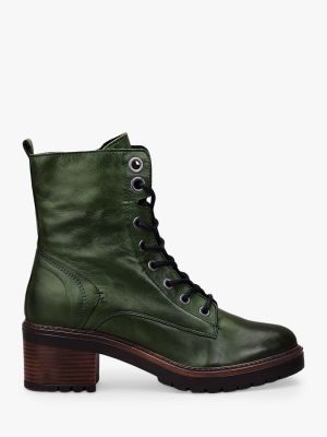 Кожаные байкерские ботинки Moda In Pelle зеленые