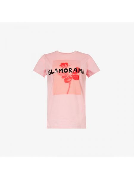 Хлопковая футболка с принтом из джерси Bella Freud розовая