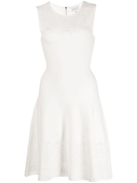 Платье асимметричного кроя с узором Milly, белое