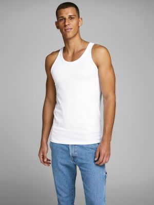 Camiseta de algodón Jack & Jones blanco