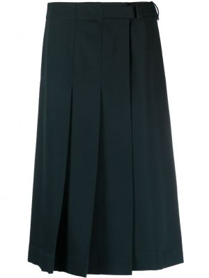 Plisirana vunena suknja Lemaire crna