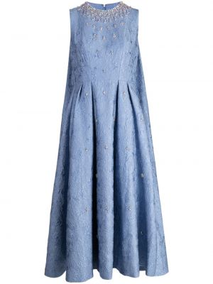 Krištáľové večerné šaty bez rukávov Huishan Zhang modrá