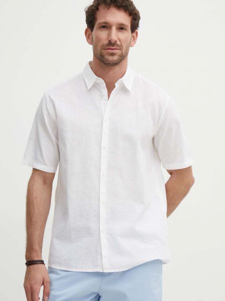 Lanena košulja Sisley bijela