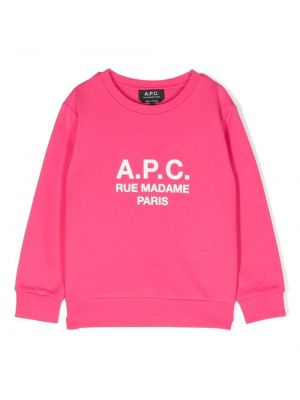 T-shirt med drapering för tjejer A.p.c. Kids rosa