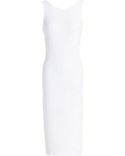 Sukienka midi prążkowana Enza Costa, biały