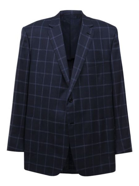 Кашемировый шелковый пиджак Brioni синий