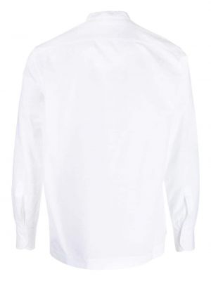 Bavlněná lněná košile Corneliani bílá