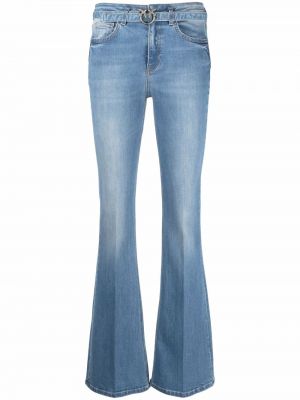 Relaxed fit flare jeans Pinko blå