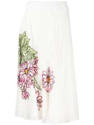 Falda midi de flores con estampado A.n.g.e.l.o. Vintage Cult blanco