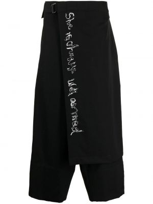 Μάλλινο παντελόνι Yohji Yamamoto μαύρο