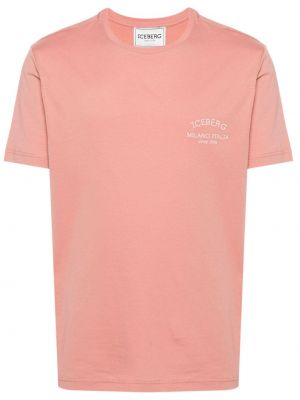 Памучна тениска с принт Iceberg оранжево