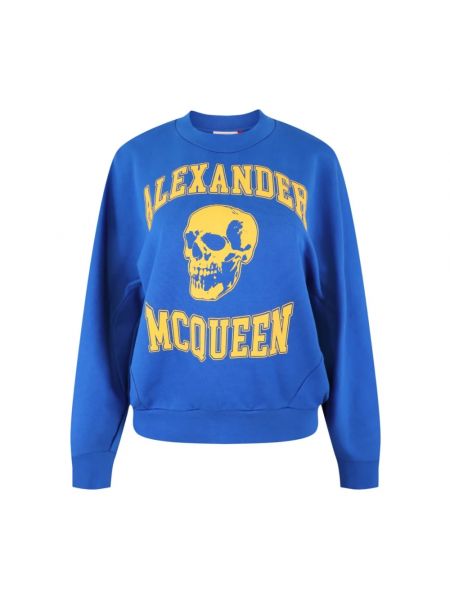 Bluza bawełniana Alexander Mcqueen niebieska