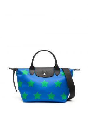 Stern shopper handtasche mit print Longchamp blau