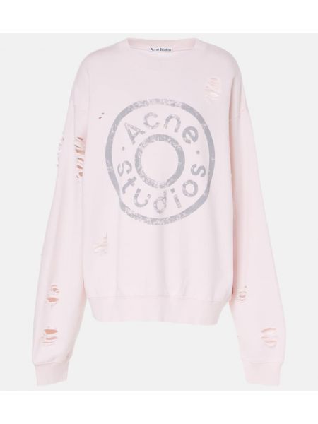 Bomuld nødlidende sweatshirt Acne Studios pink