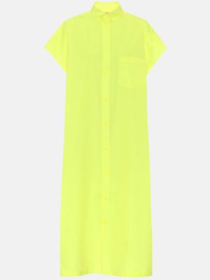 Sukienka midi bawełniana Balenciaga żółta