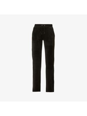 Велюровые прямые брюки Juicy Couture черные
