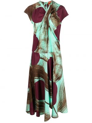 Копринена рокля с принт с абстрактен десен Colville