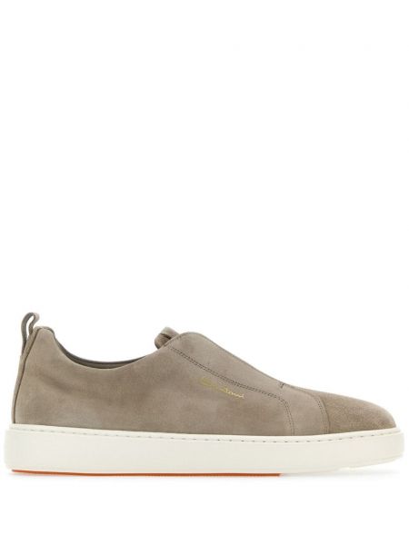 Slip-on ruskinds sneakers Santoni brun