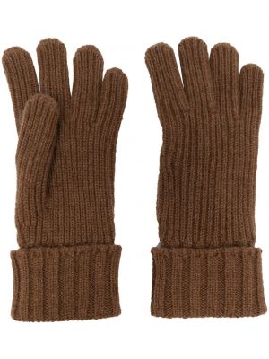 Kašmírové rukavice Woolrich hnědé