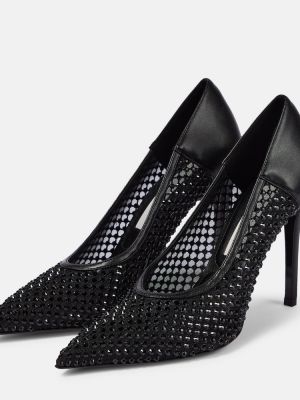 Мрежести кожени полуотворени обувки от изкуствена кожа Stella Mccartney черно