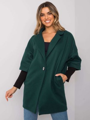 Oversize палто Fashionhunters зелено
