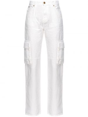 Kõrge vöökohaga sirged teksapüksid Pinko valge