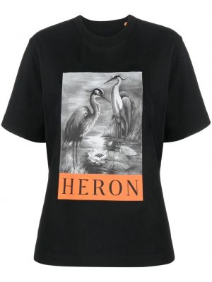 Koszulka z nadrukiem Heron Preston czarna