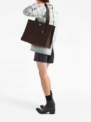 Shopper handtasche mit print Prada