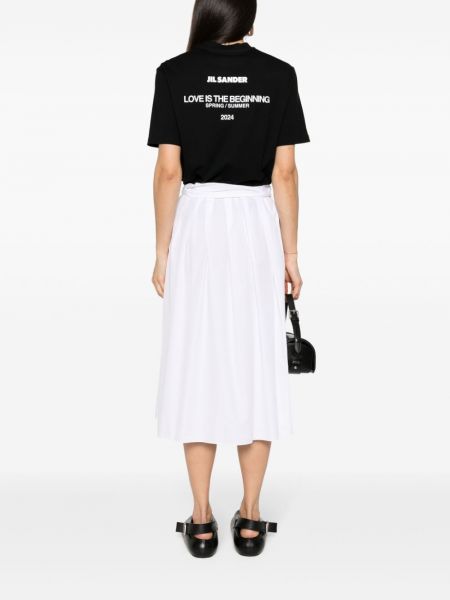 T-shirt en coton à imprimé Jil Sander noir