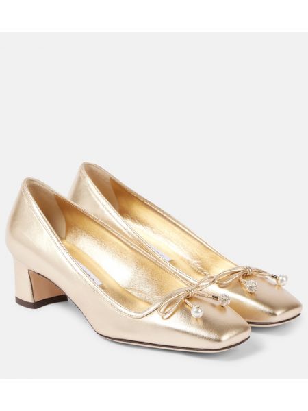 Läder pumps Jimmy Choo guld