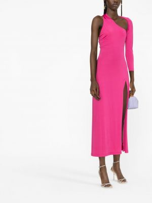 Asimetriškas džinsinė suknelė Versace Jeans Couture rožinė