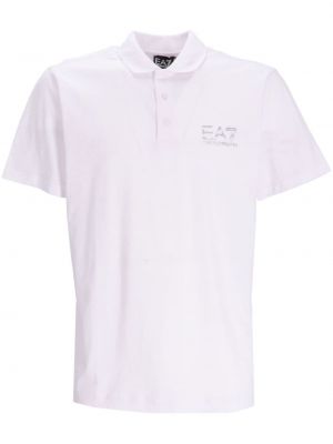 Bombažna polo majica Ea7 Emporio Armani bela