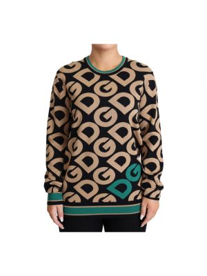 Sweter wełniany Dolce And Gabbana zielony