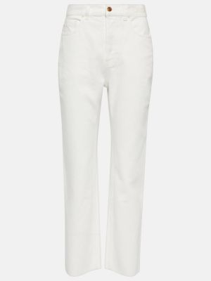 Straight fit džíny s vysokým pasem Chloã© bílé