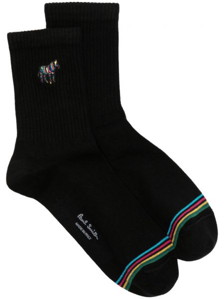 Bavlněné ponožky s výšivkou Paul Smith černé