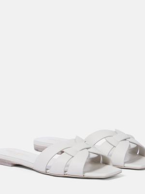 Sandali di pelle Saint Laurent bianco